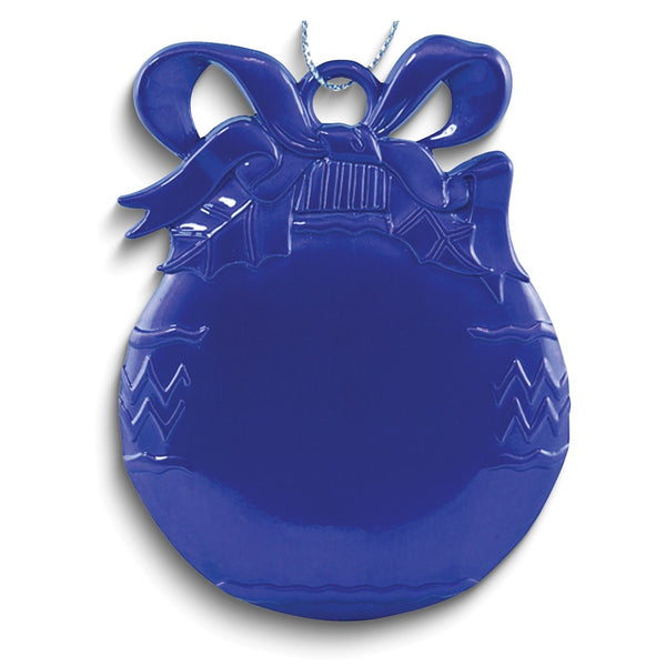Pewter Blue Christmas Bulb Engraveable Ornament