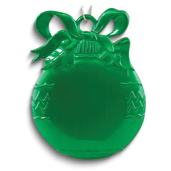 Pewter Green Christmas Bulb Engraveable Ornament