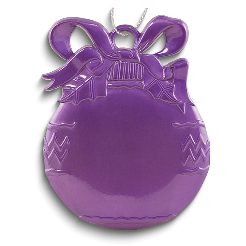 Pewter Purple Christmas Bulb Engraveable Ornament