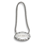 Empire Sterling Silver Bourbon Liquor Label with 8 inch Chain