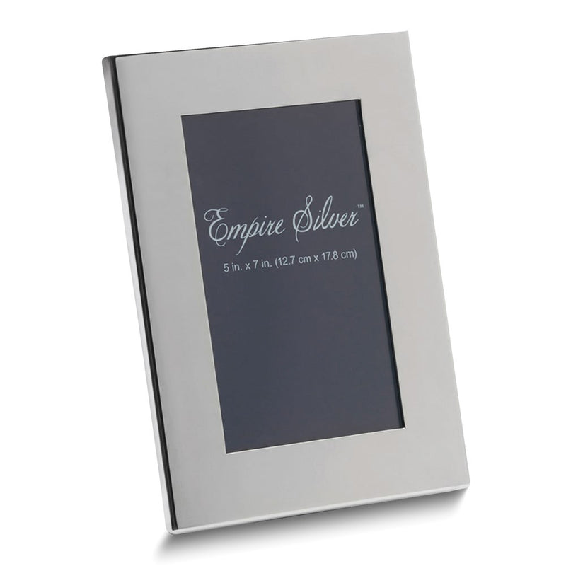 Empire Polished Pewter Channel Back Wide Border 3x5 Photo Frame