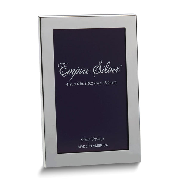 Empire Polished Pewter Channel Back Narrow Border 3x5 Photo Frame