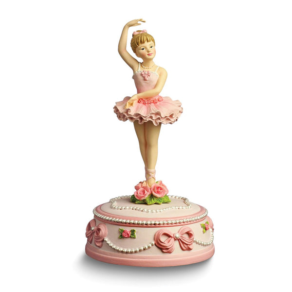San Francisco Music Box Ballerina and Bows (Plays Dance Ballerina Dance) Rotating Resin Figurine