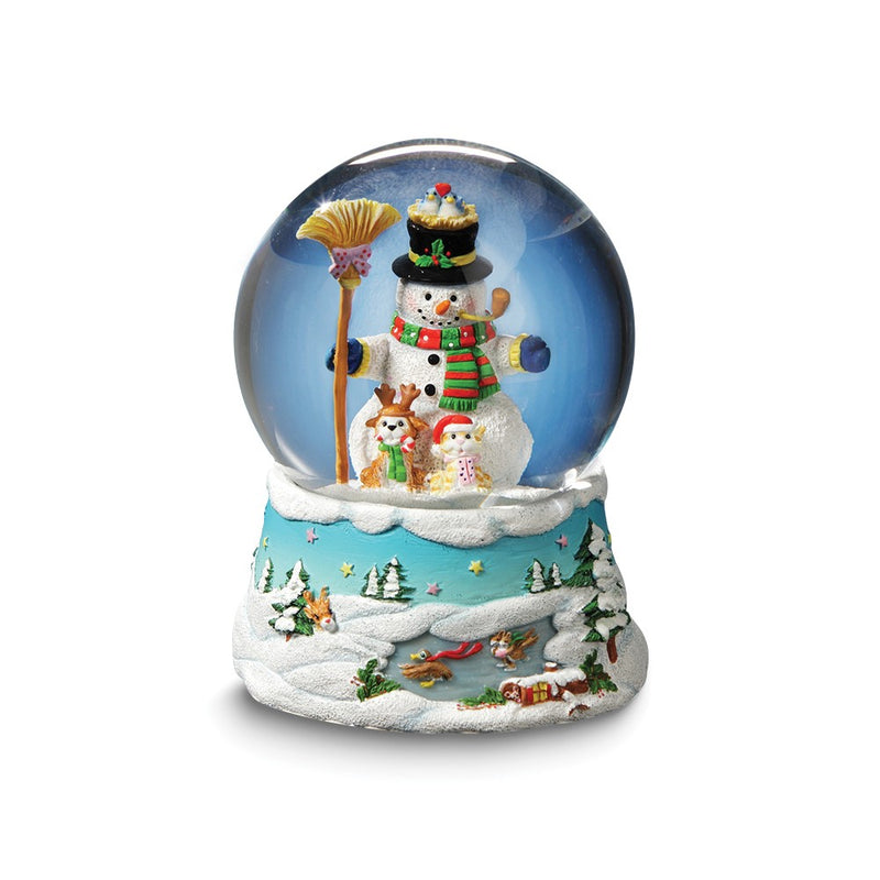 San Francisco Music Box Gary Patterson Happy Holidays (Plays Jingle Bells) Snowman Snow Globe