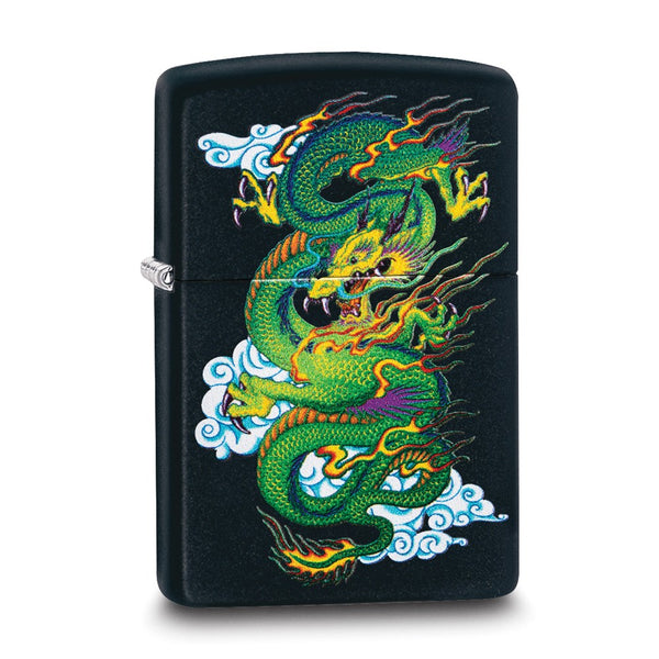 Zippo Black Matte Colorful Dragon Lighter