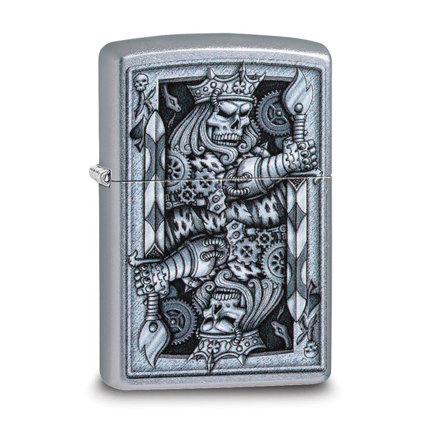 Zippo Street Chrome Steampunk King of Skulls Lighter