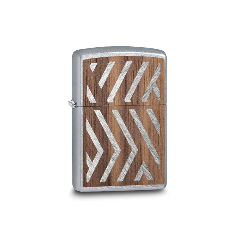 Zippo Woodchuckr USA Herringbone Sweep with Walnut Emblem Lighter