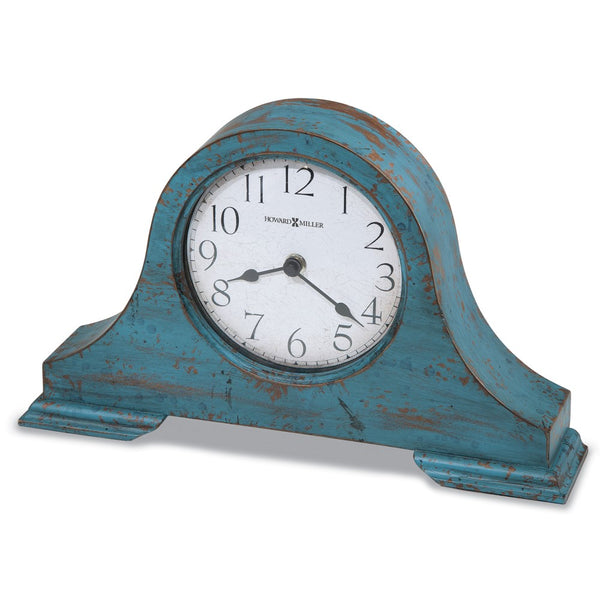 Howard Miller Tamson Worn Teal Finish Wood Quartz Mantel Clock
