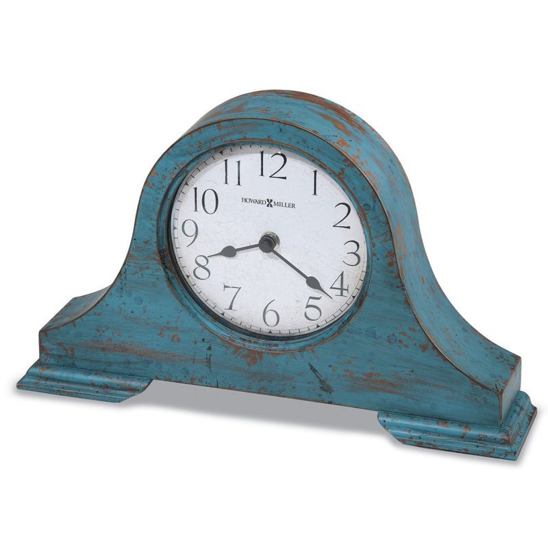 Howard Miller Tamson Worn Teal Finish Wood Quartz Mantel Clock
