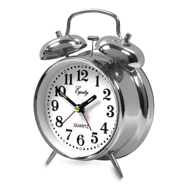 Silver-tone Twin Bell Analog Quartz Alarm Clock
