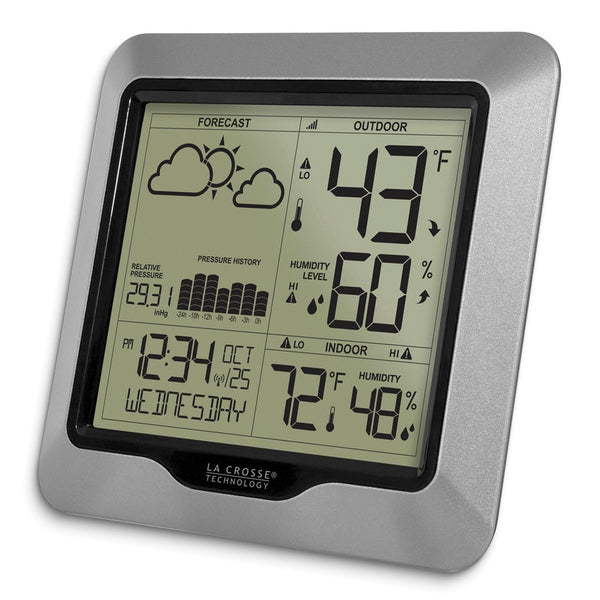 Wireless Forecast Weather Station with Atomic Time, Alarm, Temperature, and Barometer