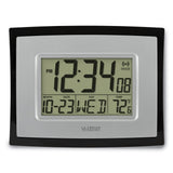 Digital Wall or Table Clock with Alarm, Temperature, Day, Month, and Date