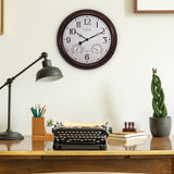 Courtyard 15 Inch Indoor/Outdoor Wall Clock with Temperature and Humidity
