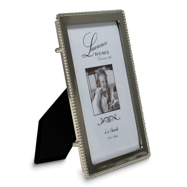 Silver-tone Beaded Edge Metal 4x6 Frame