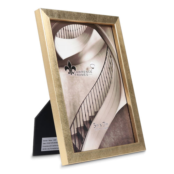 5x7 Chloe Contemporary Textured Gold-tone Frame