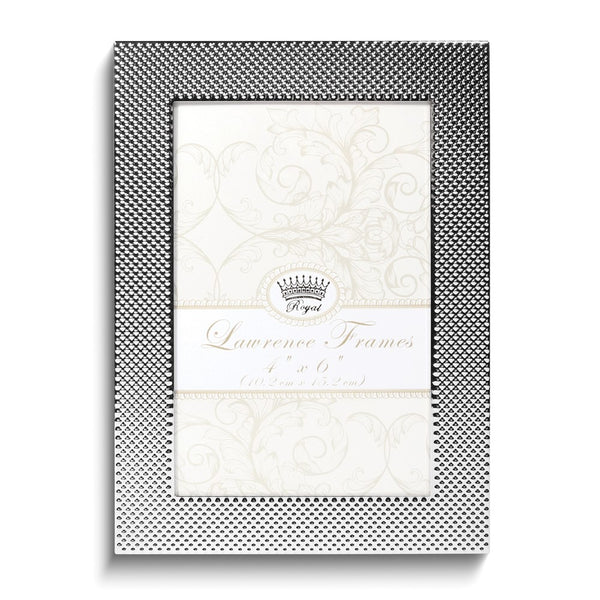4x6 Fawn Pin Dot Pattern Silver-tone Metal Frame