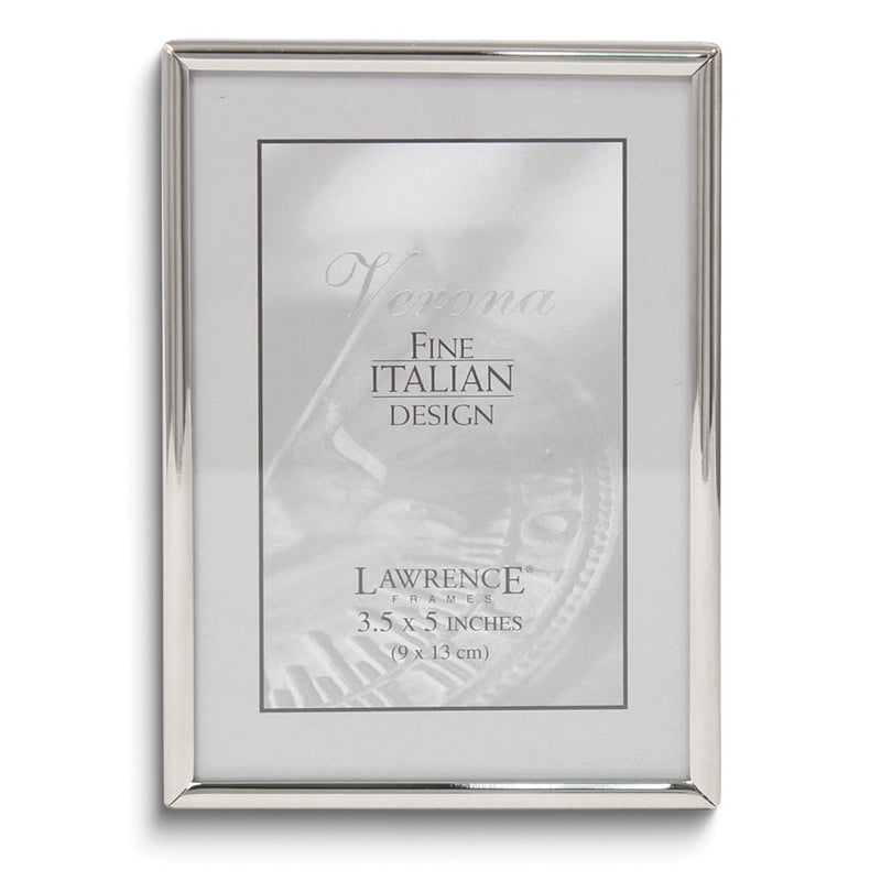 3.5x5 Polished Simply Silver-tone Metal Frame