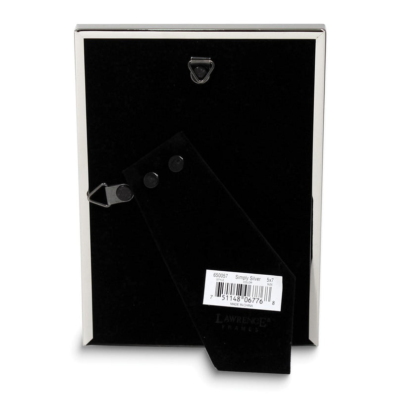 5x7 Polished Simply Silver-tone Metal Frame