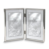 4x6 Portrait Hinged Double Simply Silver-tone Metal Frame