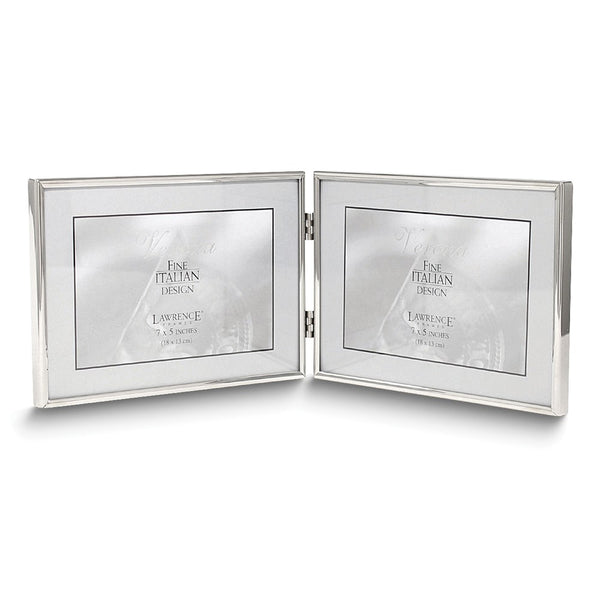 7x5 Landscape Hinged Double Simply Silver-tone Metal Frame