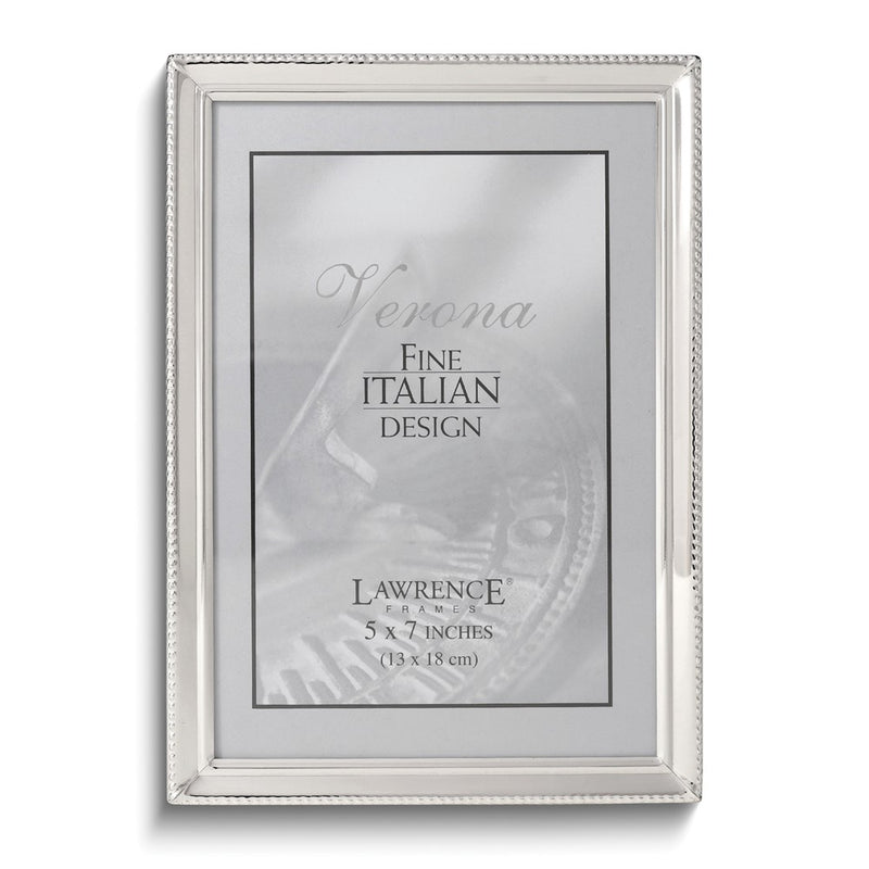 Polished Silver-plated 5x7 Frame - Bead Border Design