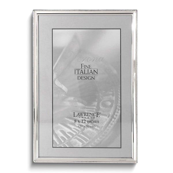 Polished Silver-plated 8x12 Frame - Bead Border Design