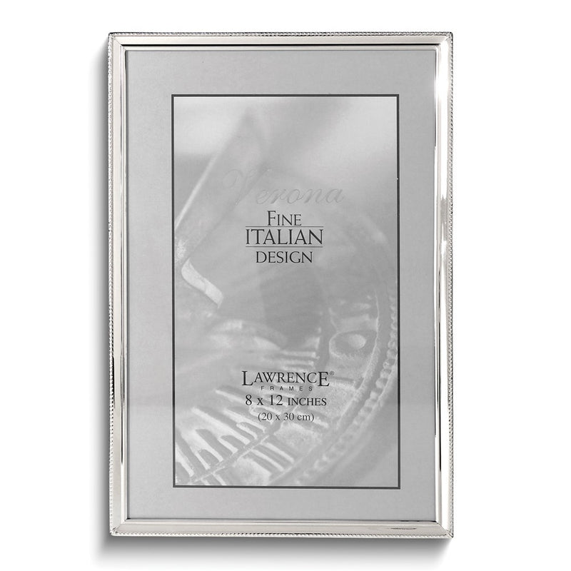 Polished Silver-plated 8x12 Frame - Bead Border Design