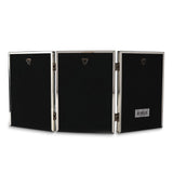 Polished Silver-plated 5x7 Portrait Hinged Triple Frame - Bead Border Design