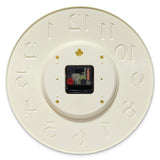 Vogue Ivory Resin with Rose-tone Numbers Quartz Wall Clock