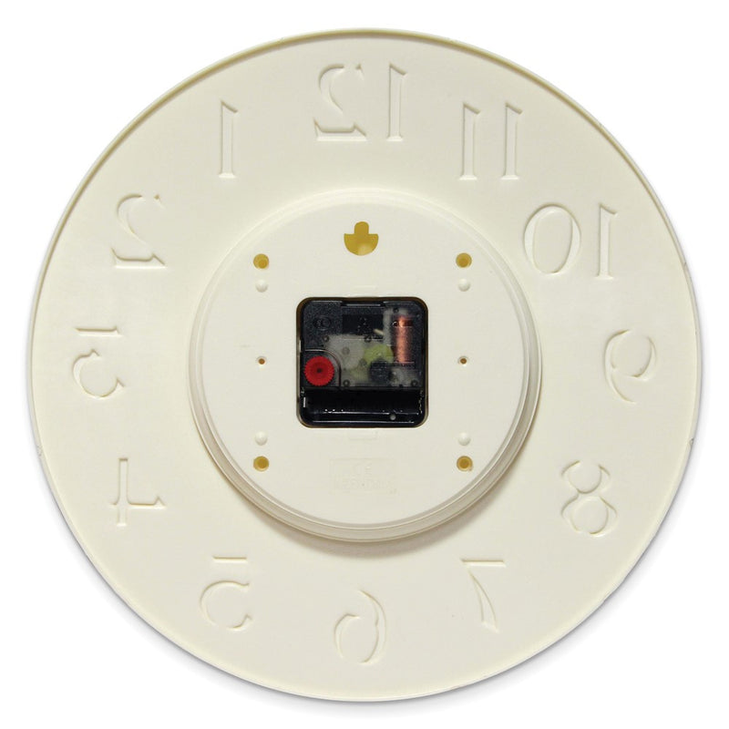 Vogue Ivory Resin with Rose-tone Numbers Quartz Wall Clock