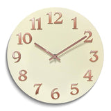 Vogue Ivory Resin with Rose-tone Numbers Quartz Wall Clock