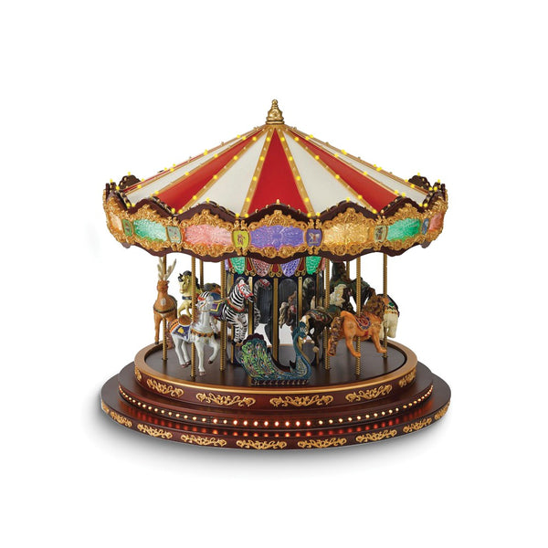 Marquee Deluxe Lighted Rotating Carousel - Plays 20 Christmas Carols
