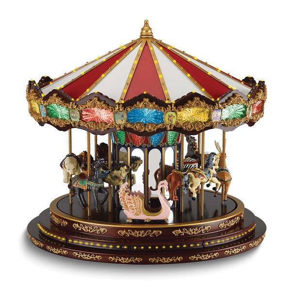 Marquee Deluxe Lighted Rotating Carousel - Plays 20 Christmas Carols