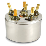 Stainless Steel Doublewall Insulated Beverage Tub with 6-Bottle Lid