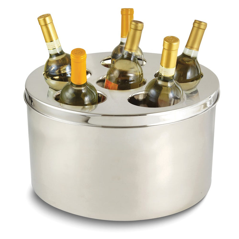 Stainless Steel Doublewall Insulated Beverage Tub with 6-Bottle Lid