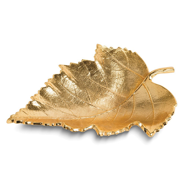 Large Gold-tone Aluminum Maple Leaf Tray