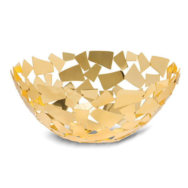 Golden Facets Gold-tone Stainless Steel Round 11 inch Basket