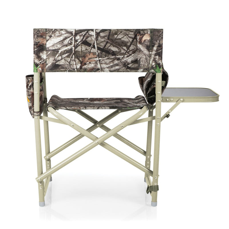 Lightweight Aluminum Frame Camo Sports Chair with Side Table, Storage Pocket Arm Rest, and Carry Bag