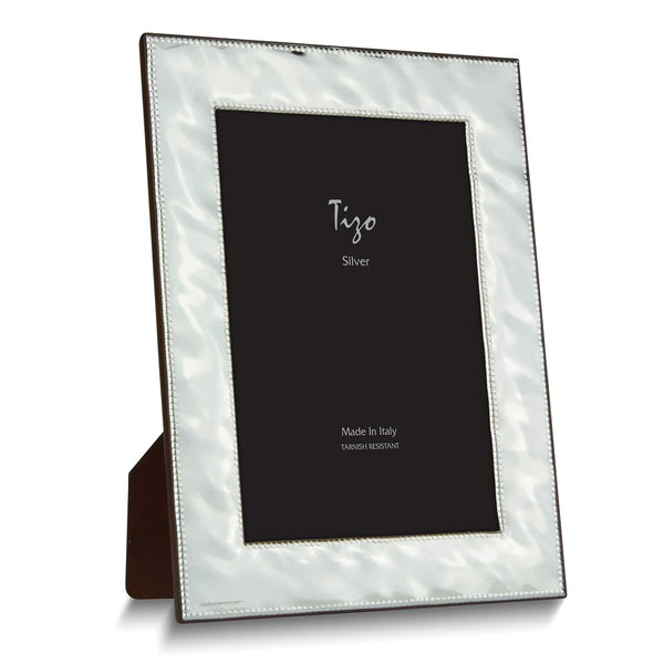 Silver-plated Hammered Double Bead 4x6 Frame