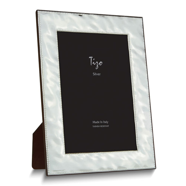 Silver-plated Hammered Double Bead 5x7 Frame