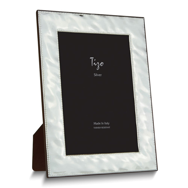 Silver-plated Hammered Double Bead 5x7 Frame
