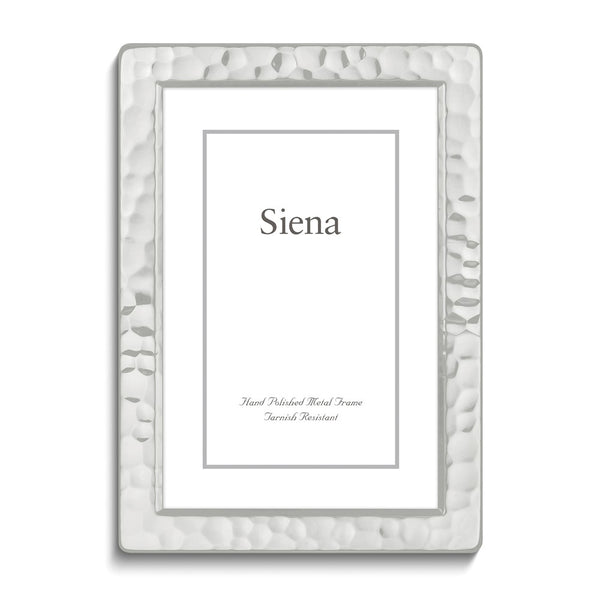 Silver-plated Tarnish-resistant Narrow Hammered 4x6 Frame