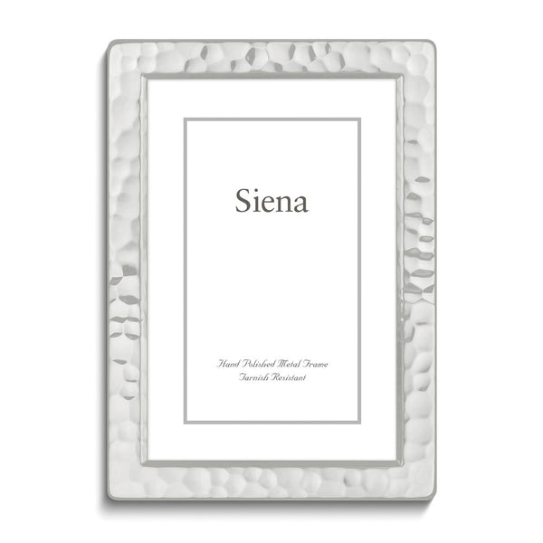 Silver-plated Tarnish-resistant Narrow Hammered 8x10 Frame