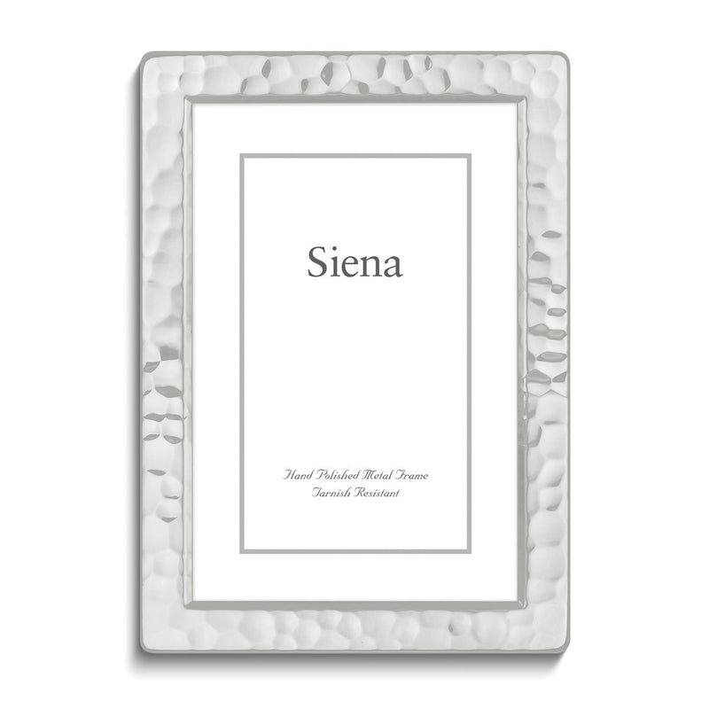 Silver-plated Tarnish-resistant Narrow Hammered 8x10 Frame