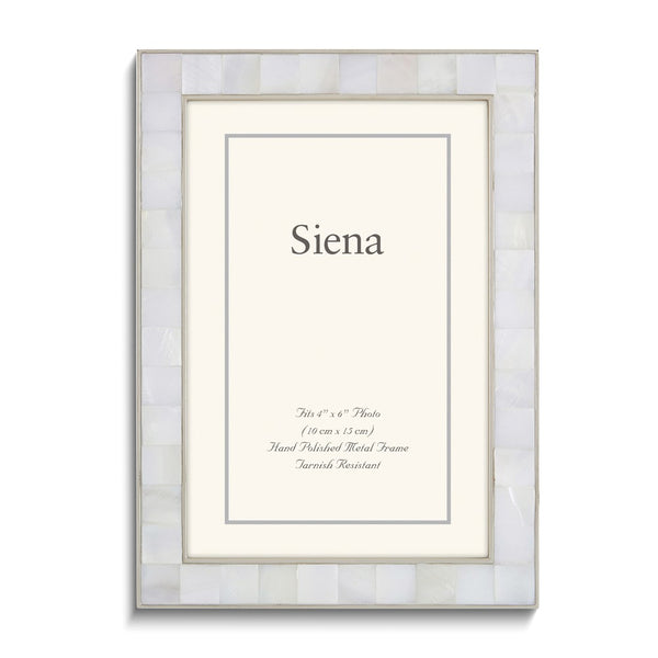 Silver-tone Mother of Pearl 4x6 Frame