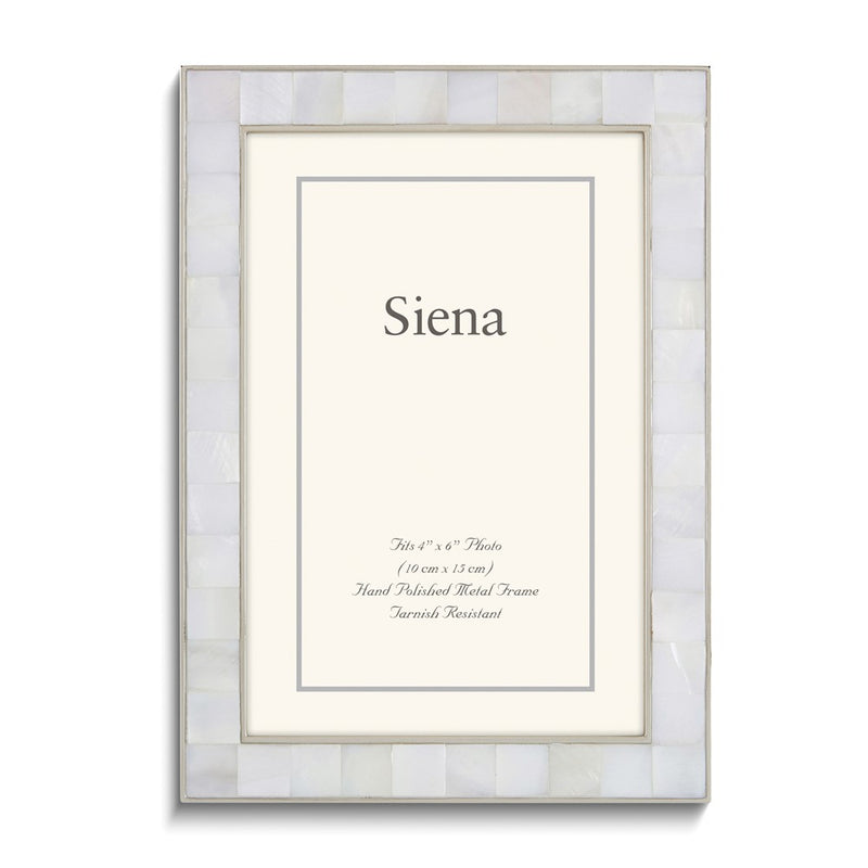 Silver-tone Mother of Pearl 4x6 Frame
