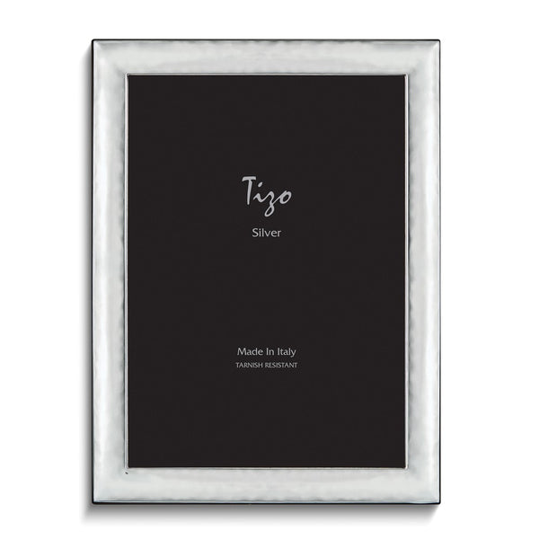 Silver-plated Hammered Rounded 5x7 Frame