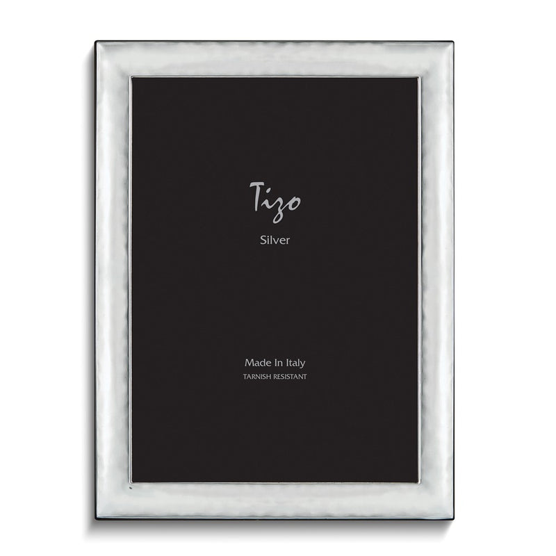 Silver-plated Hammered Rounded 5x7 Frame