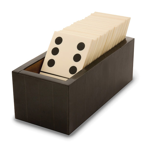 Black and White Horn/Bone Jumbo Domino Set