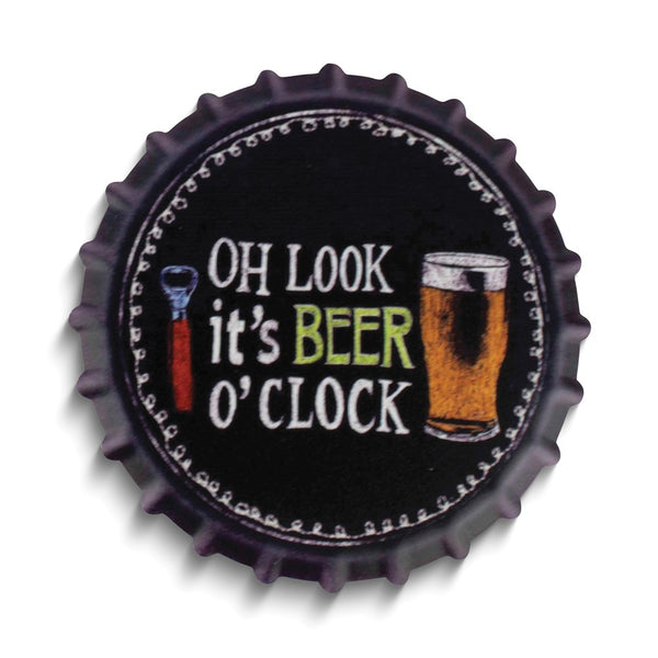 Set of 4 OH LOOK IT'S BEER O'CLOCK Resin Coasters